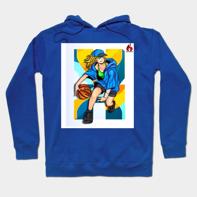 Anime Female Basketball Player Hoodie by Pyropen